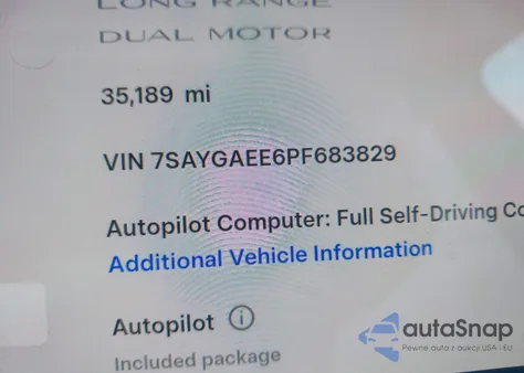 2023 Tesla Model Y Awd/Long Range Dual Motor All-Wheel Drive z USA, uszkodzony, nr VIN 7SAYGAEE6PF683829